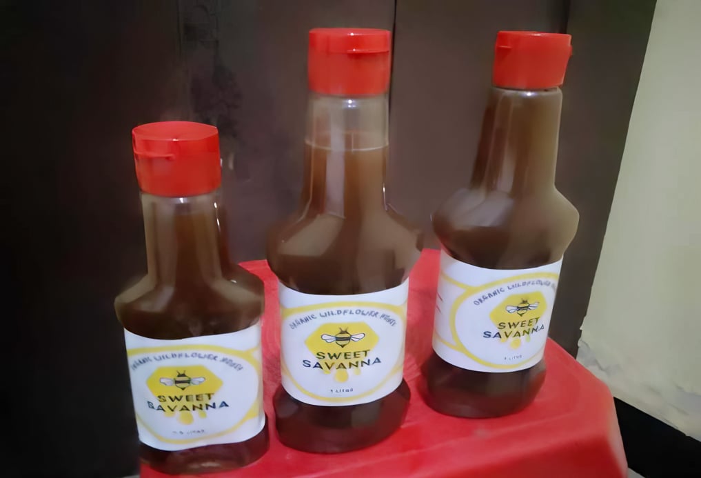Bottles of Sweet Savanna honey